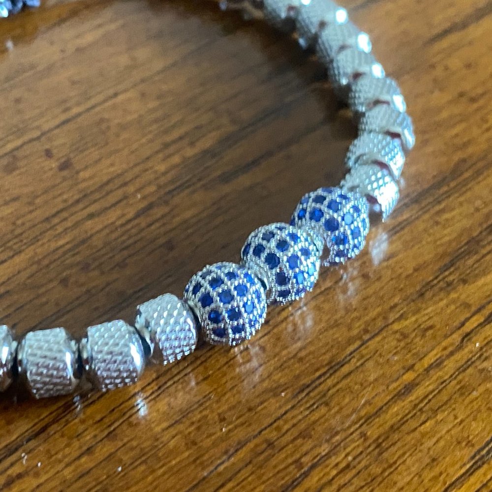 Trendy/Heavy Handmade Stainless Steel Dimond like Bracelet